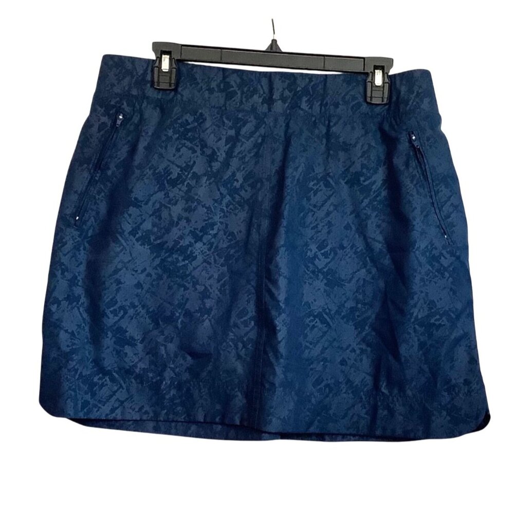 Orvis Womens Navy‎ Blue Patterned Athletic Skort XL With Built-In Shorts